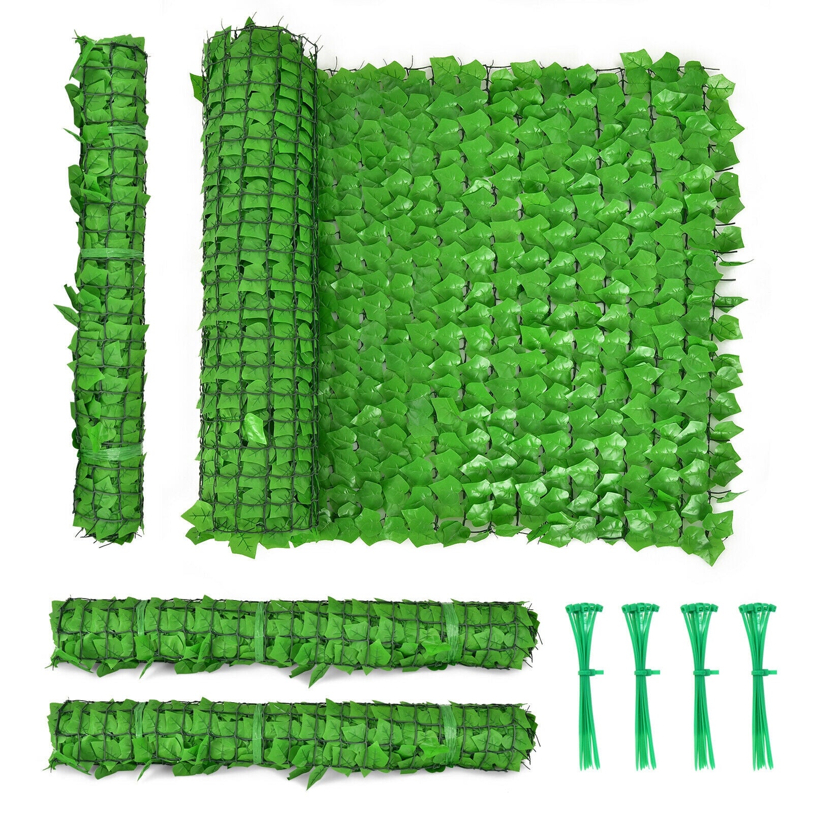 4 Pieces 118 x 39 Inch Artificial Ivy Privacy Fence, Light Green Decorative Fencing & Flooring Light Green at Gallery Canada