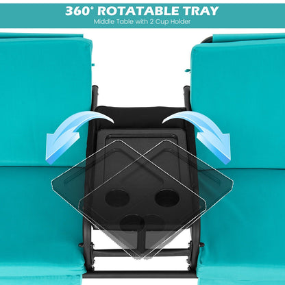 Porch Swing Chair with Adjustable Canopy, Turquoise - Gallery Canada
