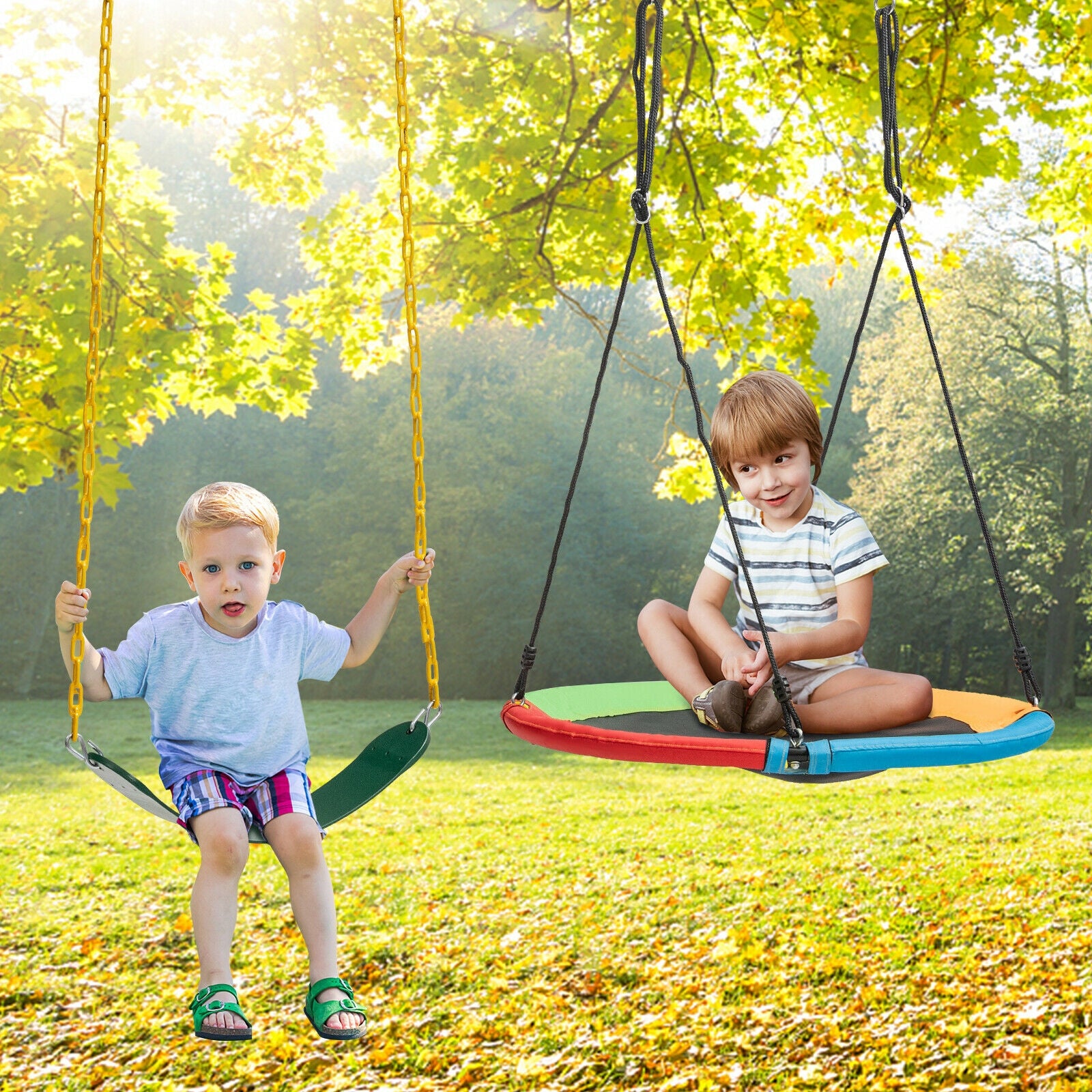 2-Pack Swing Set Swing Seat Replacement and Saucer Tree Swing (Without Stand), Multicolor Swing & Playsets at Gallery Canada