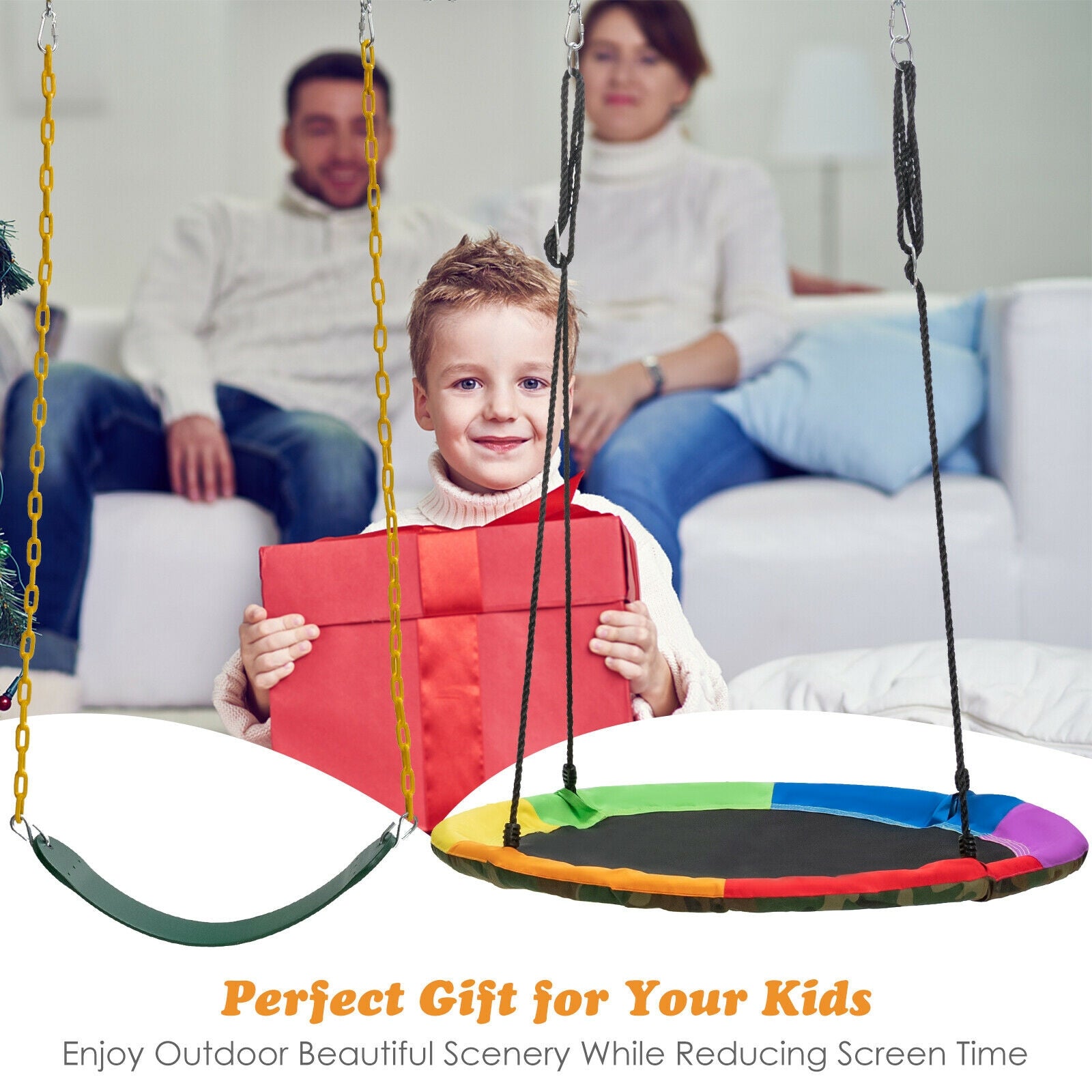 2-Pack Swing Set Swing Seat Replacement and Saucer Tree Swing (Without Stand), Multicolor Swing & Playsets at Gallery Canada