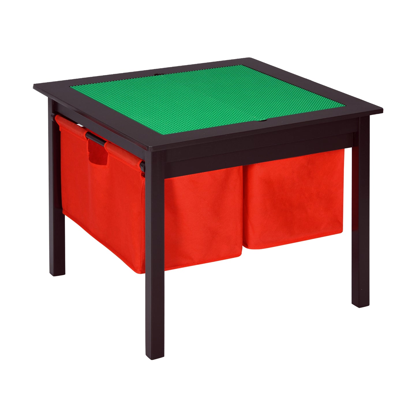 2-in-1 Kids Double-sided Activity Building Block Table with Drawers, Brown Kids Table & Chair Sets at Gallery Canada