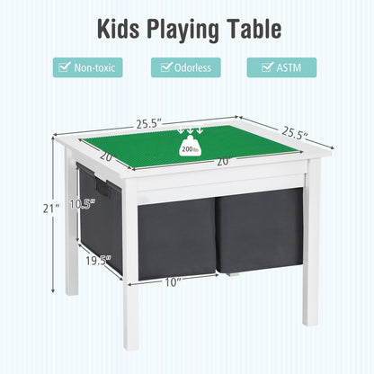 2-in-1 Kids Double-sided Activity Building Block Table with Drawers, White Kids Table & Chair Sets at Gallery Canada