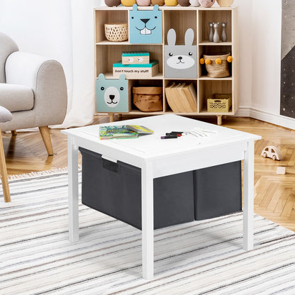2-in-1 Kids Double-sided Activity Building Block Table with Drawers, White Kids Table & Chair Sets at Gallery Canada