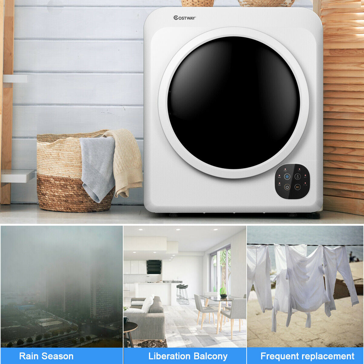 1700W Electric Dryer Portable Tumble Dryer with Steel Tub Dryers at Gallery Canada