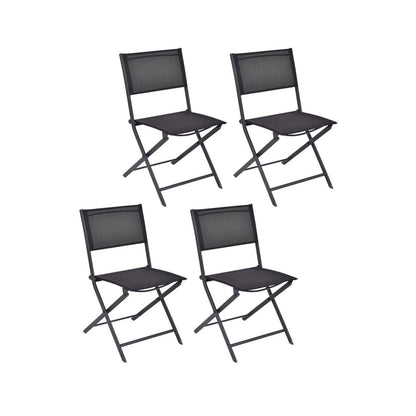 Outdoor Patio Folding Chairs Set of 4, Black Patio Dining Chairs at Gallery Canada