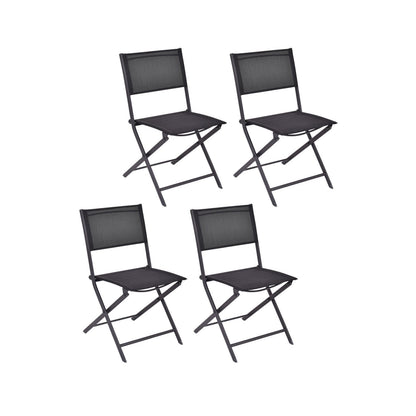 Patio Folding Chairs Set Of 4, Black Patio Dining Chairs Black at Gallery Canada