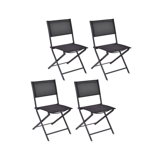 Patio Folding Chairs Set Of 4, Black Patio Dining Chairs Black at Gallery Canada
