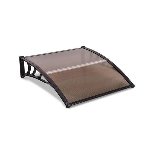 40 x 40 Inch Outdoor Polycarbonate Front Door Window Awning Canopy, Brown at Gallery Canada