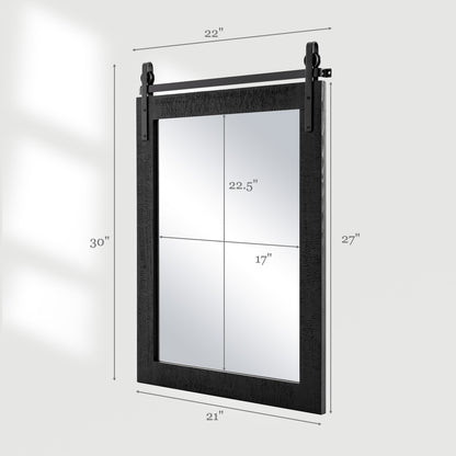 30 x 22 Inch Wall Mount Mirror with Wood Frame, Black Wall Mirrors at Gallery Canada