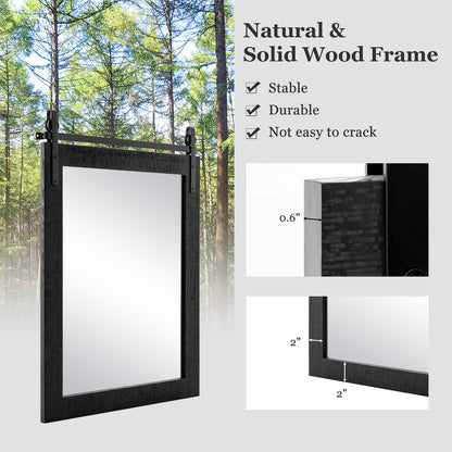30 x 22 Inch Wall Mount Mirror with Wood Frame, Black Wall Mirrors at Gallery Canada