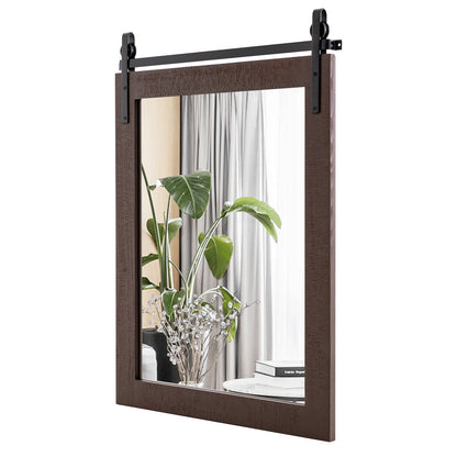 30 x 22 Inch Wall Mirror, Wood Frame, Walnut Wall Mirrors Walnut at Gallery Canada