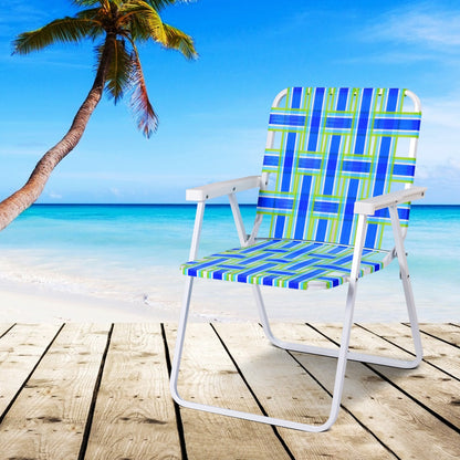 6 Pieces Folding Beach Chair Camping Lawn Webbing Chair, Blue Beach & Lawn Chairs at Gallery Canada