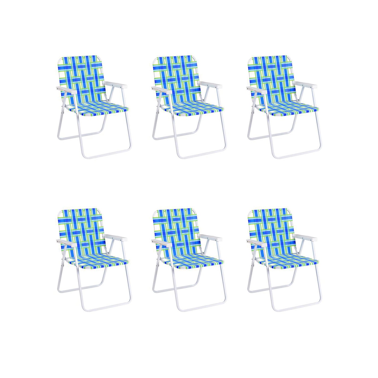 Folding Beach Camping Lawn Chair, 6 Pieces, Blue Beach & Lawn Chairs Blue at Gallery Canada