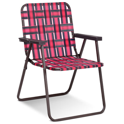 6 Pieces Folding Beach Chair Camping Lawn Webbing Chair, Red Beach & Lawn Chairs at Gallery Canada