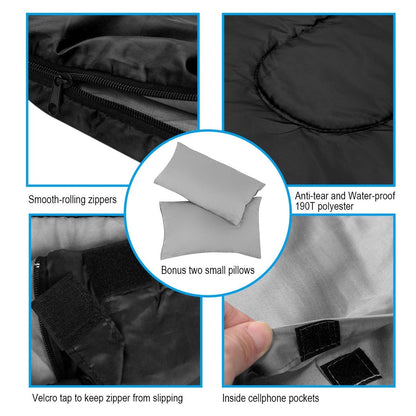 2 Person Waterproof Sleeping Bag with 2 Pillows, Black Air Mattresses & Sleeping Bags at Gallery Canada