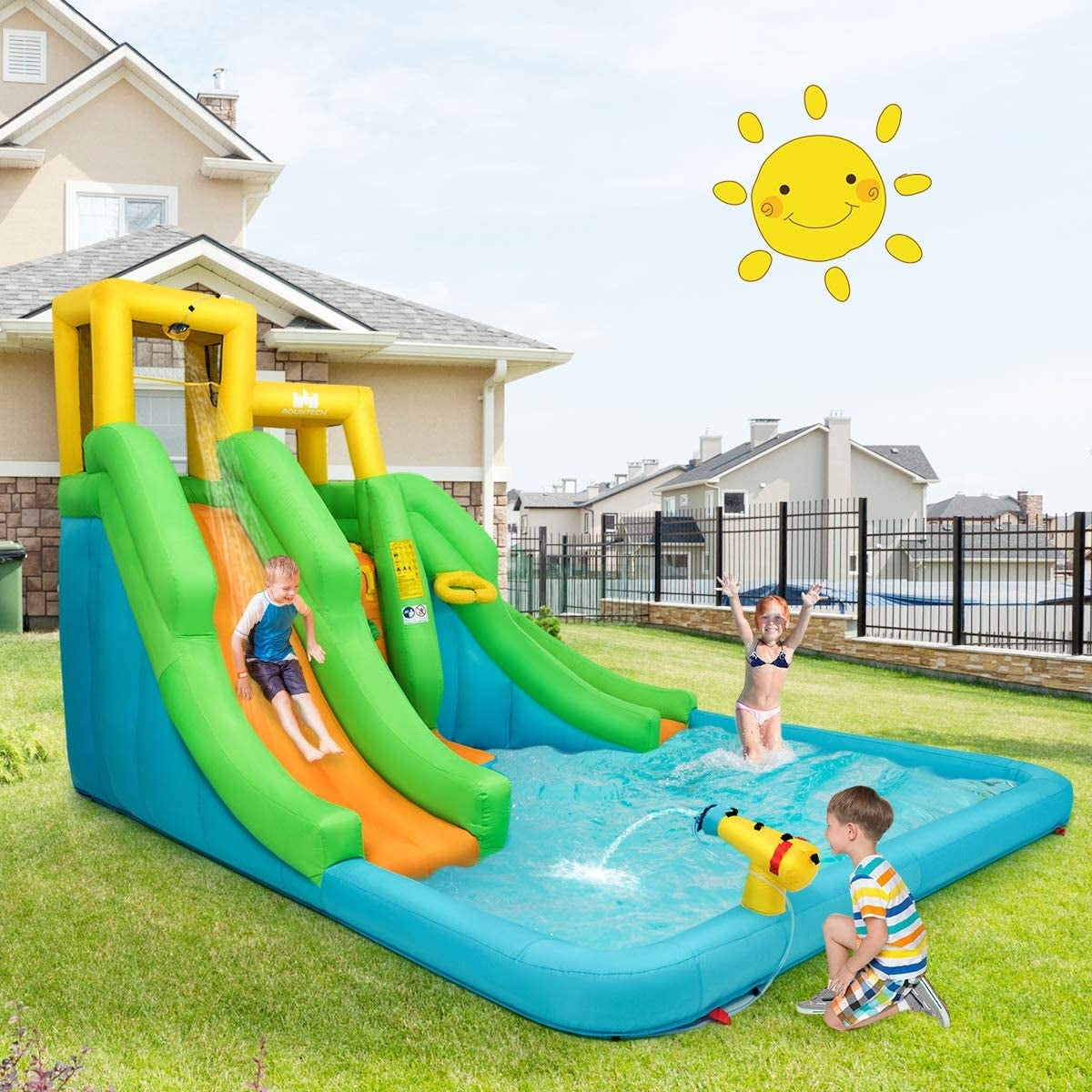 Inflatable Water Park Bounce House with Climbing Wall Bounce House at Gallery Canada