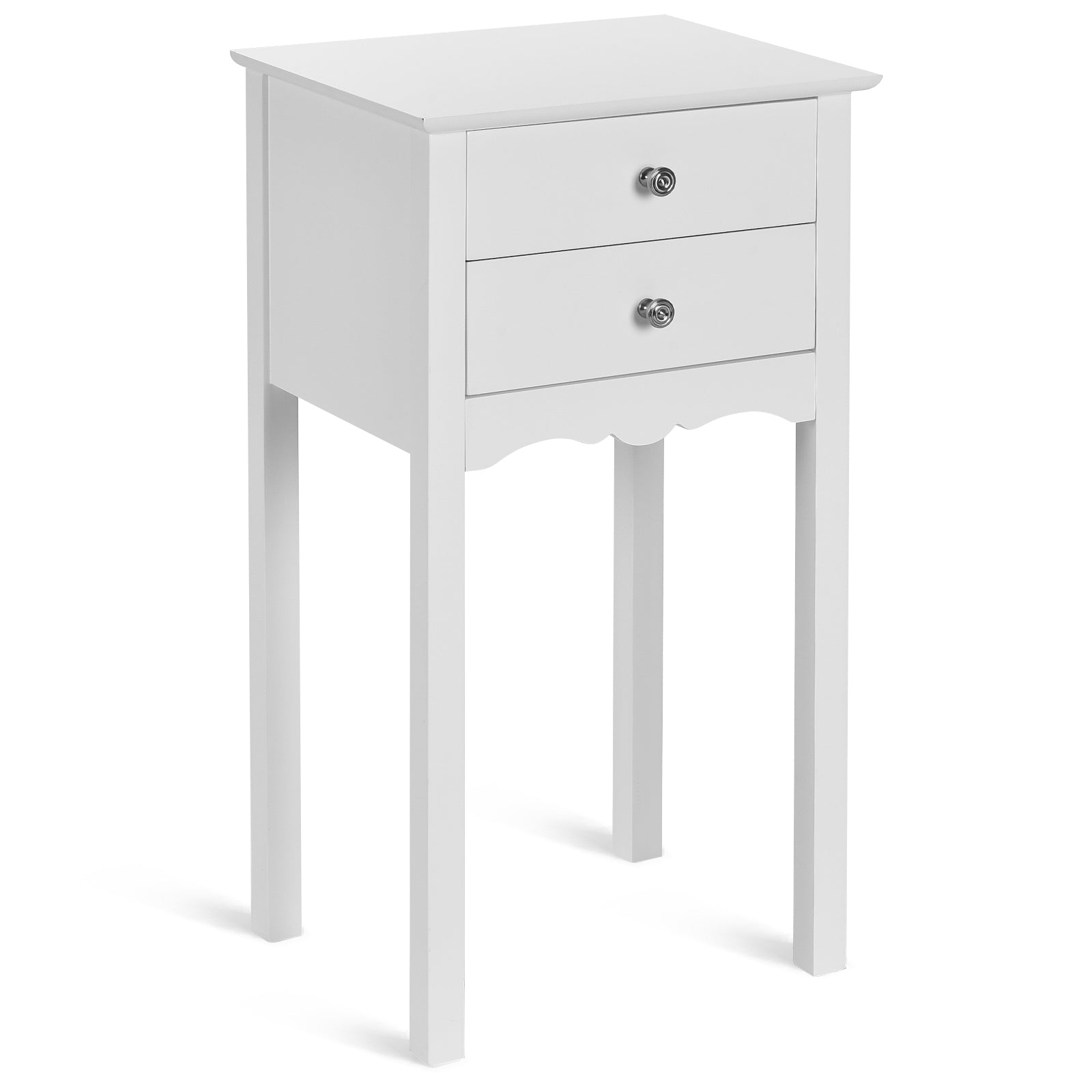 Vintage Side End Table with 2 Storage Drawers, White End & Side Tables at Gallery Canada
