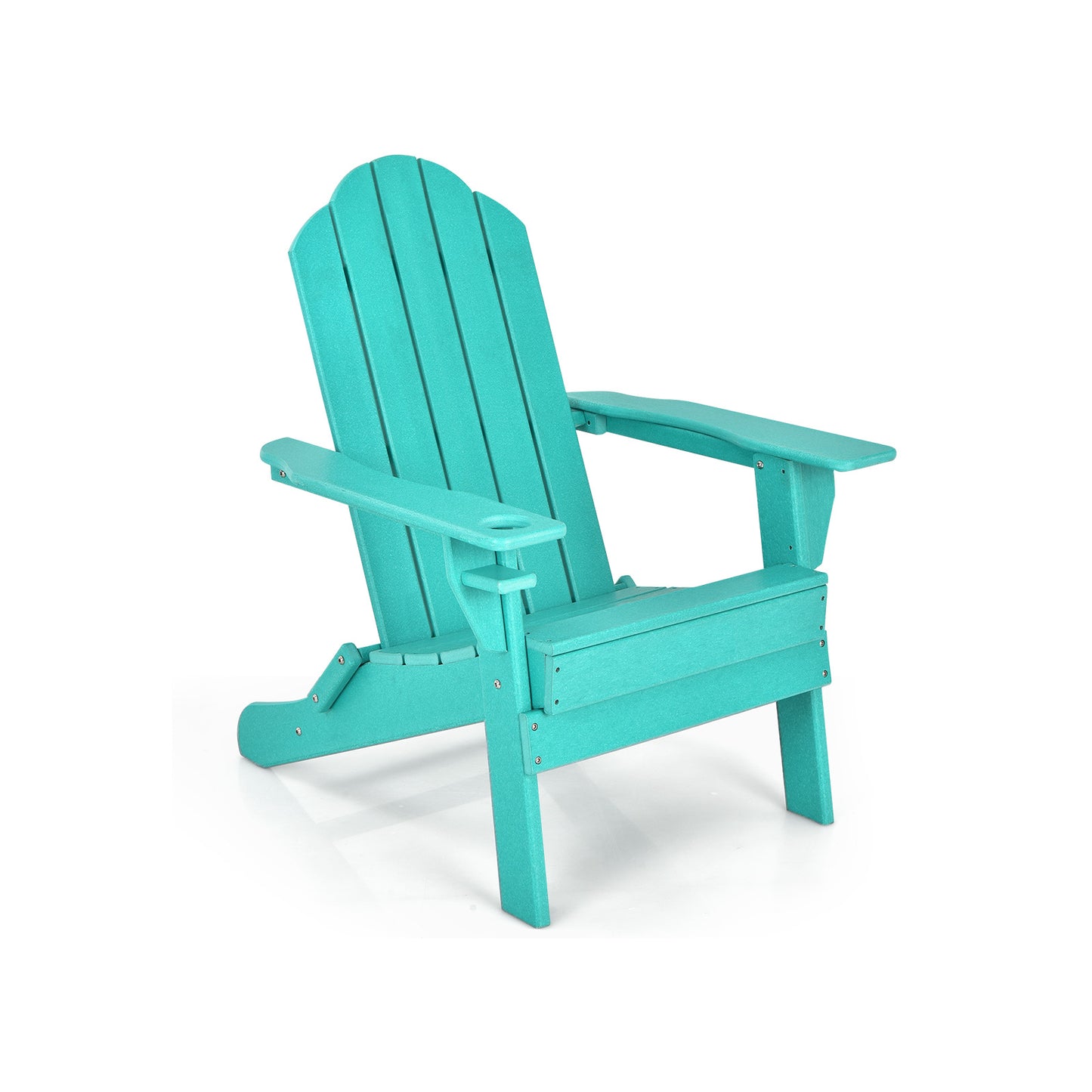 Foldable Weather Resistant Patio Chair With Cup Holder, Turquoise Adirondack Chairs Turquoise at Gallery Canada