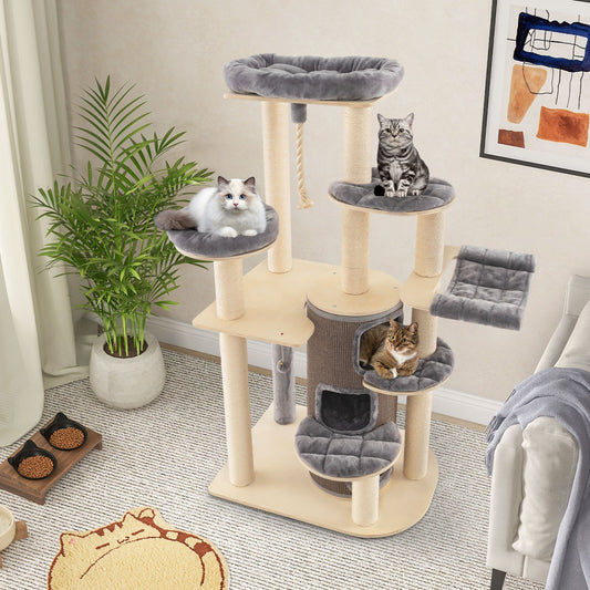 Multi-Level Cat Tree with 3-story Cat Condo, Gray - Gallery Canada