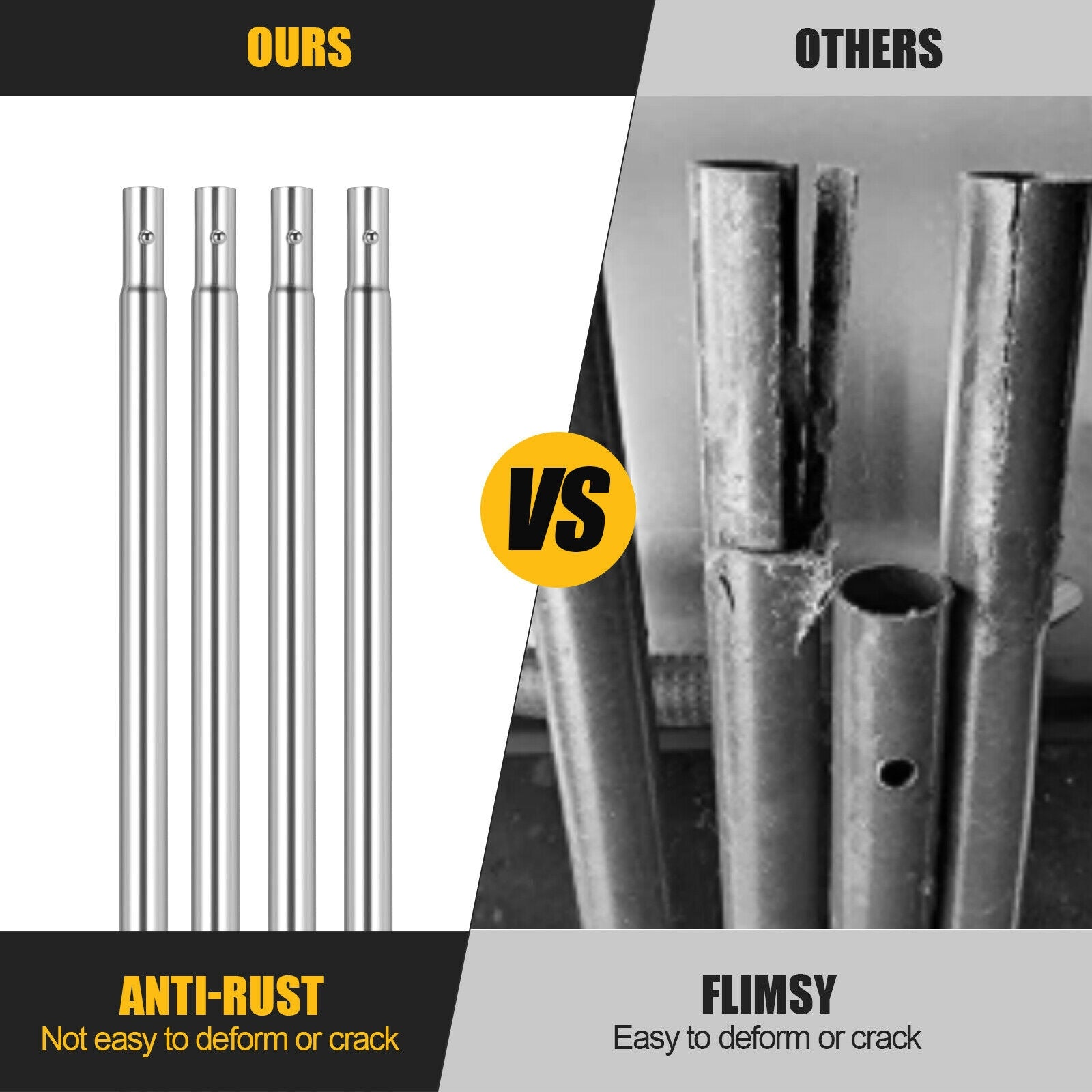 20 Feet Extendable Aluminum Snow Roof Rake with Anti-slip Handle, Black Snow Removal at Gallery Canada