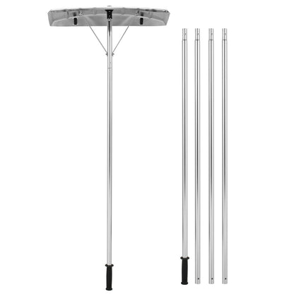 4.8-20 Feet Sectional Snow Roof Rake with Reinforced Aluminum Poles, Black Snow Removal at Gallery Canada