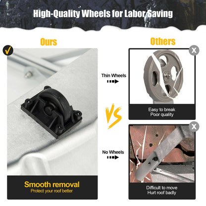 4.8-20 Feet Sectional Snow Roof Rake with Reinforced Aluminum Poles, Black Snow Removal at Gallery Canada