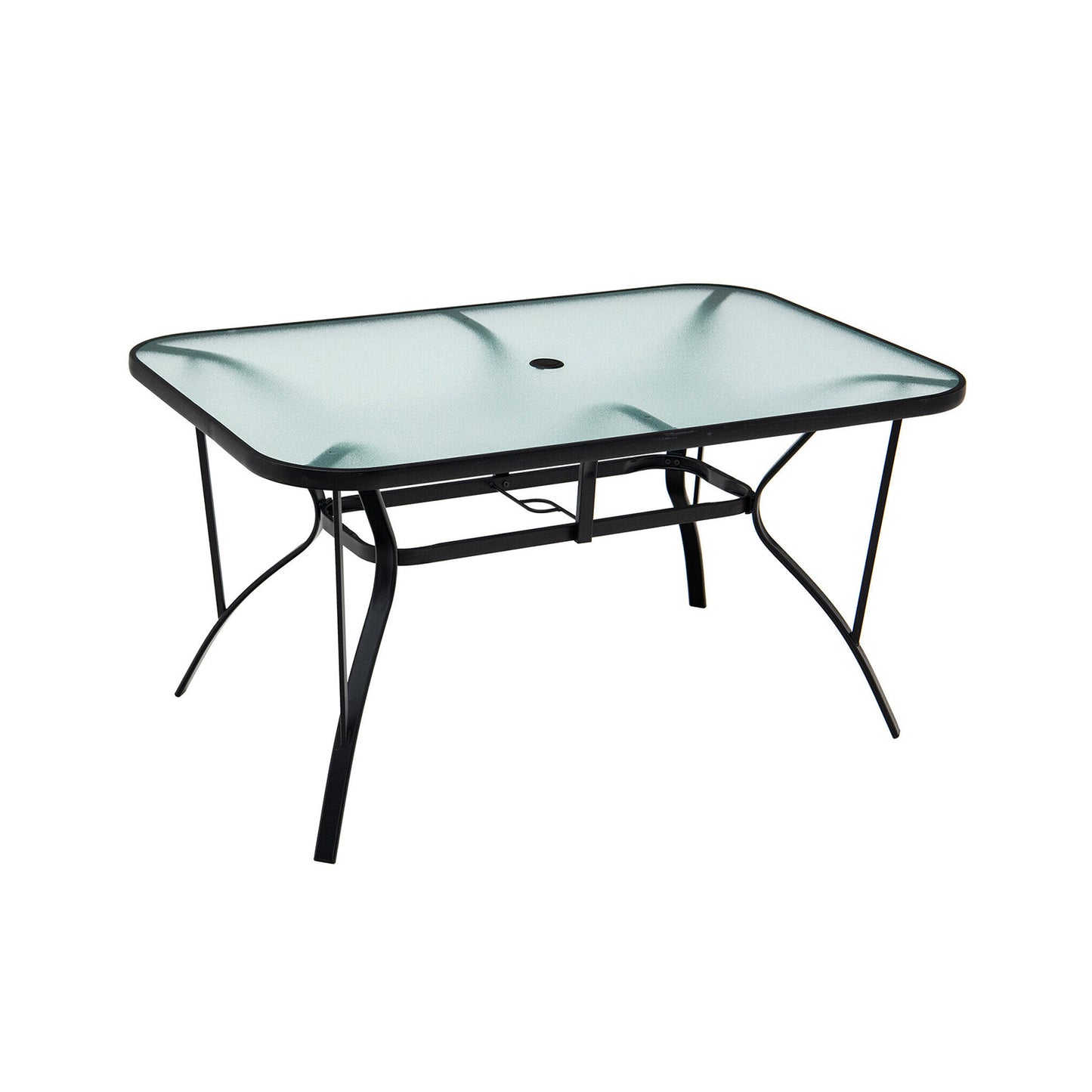 55 x 35 Inch Tempered Glass Patio Dining Table, Transparent Patio Dining Tables Transparent at Gallery Canada