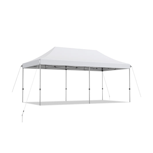 10 x 20 Feet Adjustable Folding Sun Shelter, White Canopies White at Gallery Canada