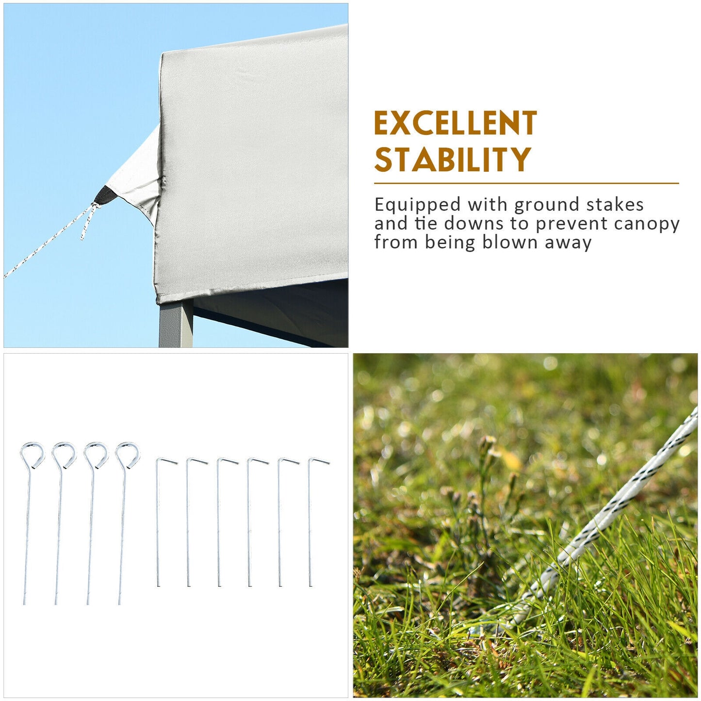 10 x 20 Feet Adjustable Folding Heavy Duty Sun Shelter with Carrying Bag, White Canopies at Gallery Canada