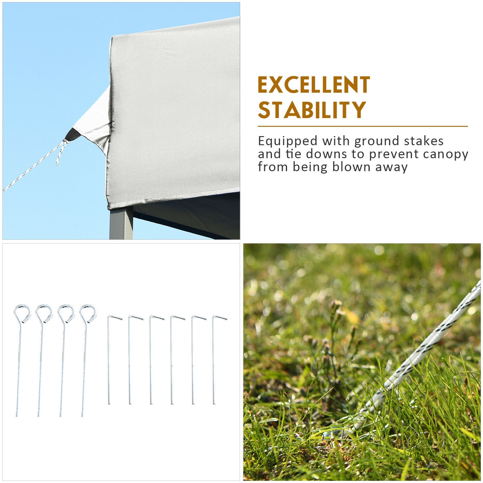 10 x 20 Feet Adjustable Folding Heavy Duty Sun Shelter with Carrying Bag, White Canopies at Gallery Canada