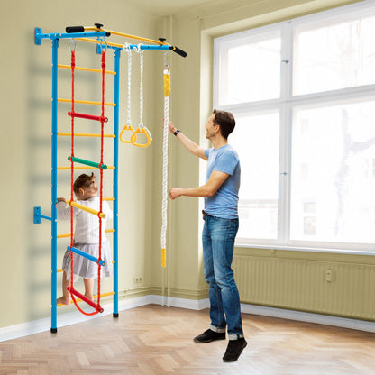 5 In 1 Kids Indoor Gym Playground Swedish Wall Ladder, Yellow Climbers & Slides at Gallery Canada