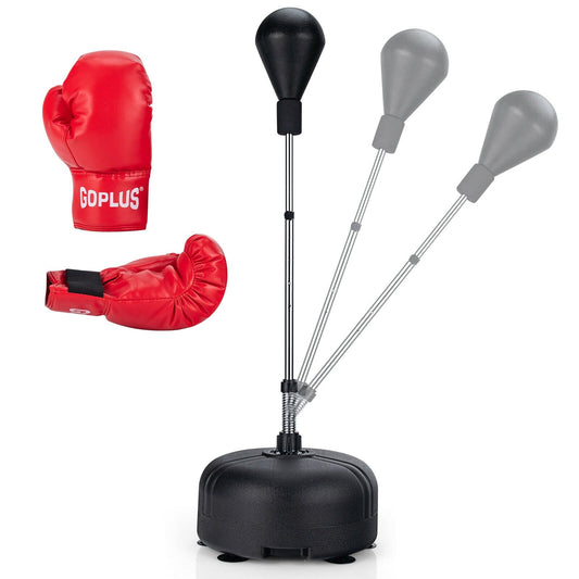 Adjustable Freestanding Punching Bag with Boxing Gloves for Adults and Kids, Black - Gallery Canada