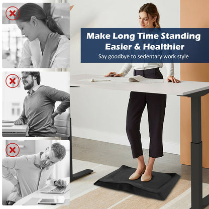 Portable Anti-Fatigue Standing Mat with Massage Point and Diverse Terrain for Office and Home, Black Sport Equipments at Gallery Canada