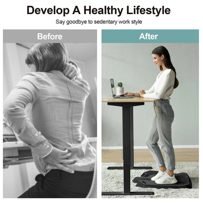 Portable Anti-Fatigue Standing Mat with Massage Points and Diverse Terrain, Black Sport Equipments at Gallery Canada