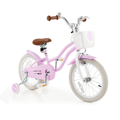 16 Inch Kids Bike, Front Handbrake, Training Wheels, Purple Kids Bike Purple at Gallery Canada