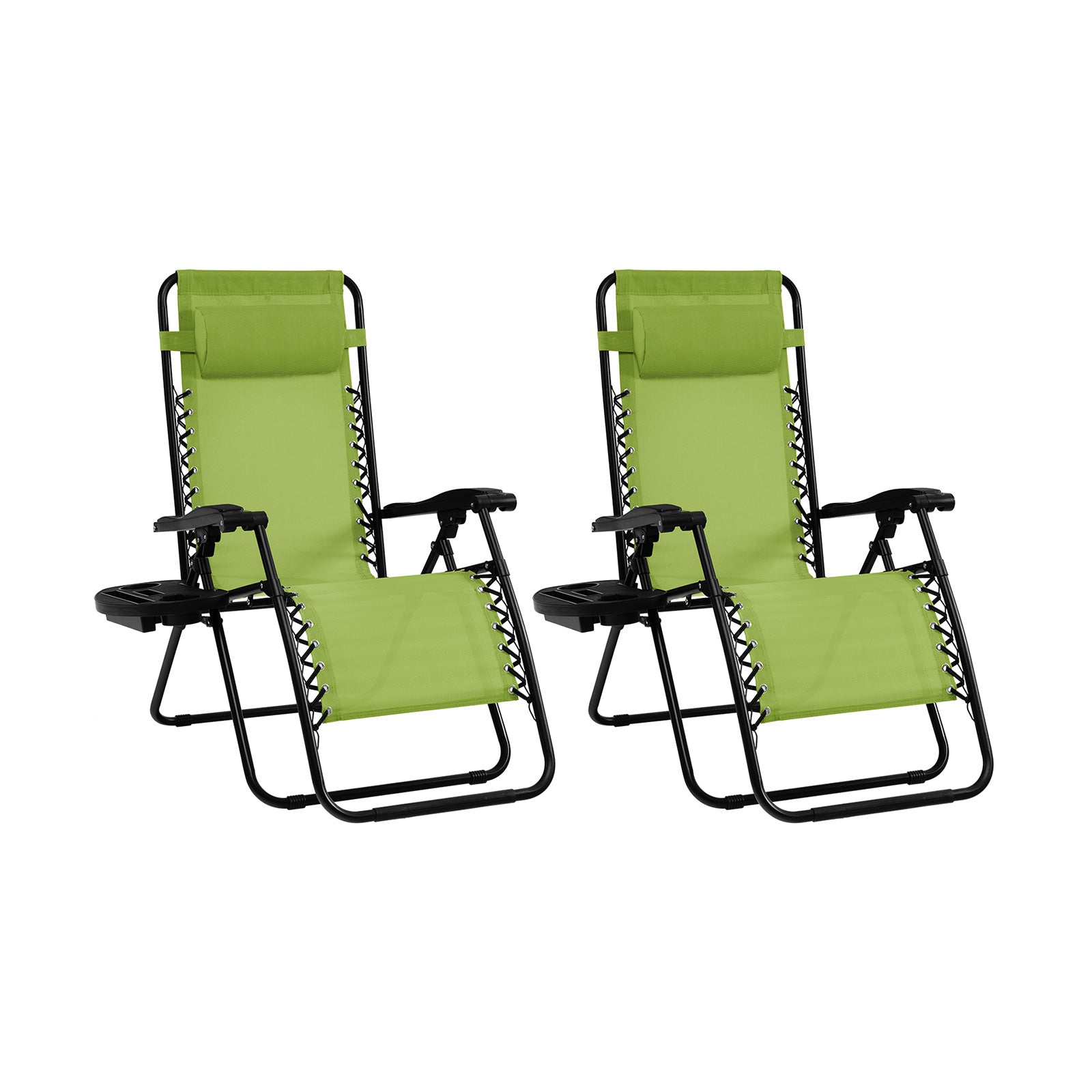 2 Pieces Folding Lounge Chair with Zero Gravity, Green Beach & Lawn Chairs at Gallery Canada