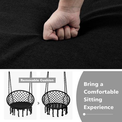 Cushioned Hammock Swing Chair, Black Hammocks at Gallery Canada