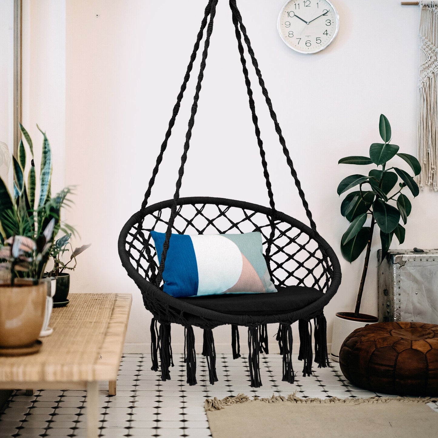 Cushioned Hammock Swing Chair, Black Hammocks at Gallery Canada