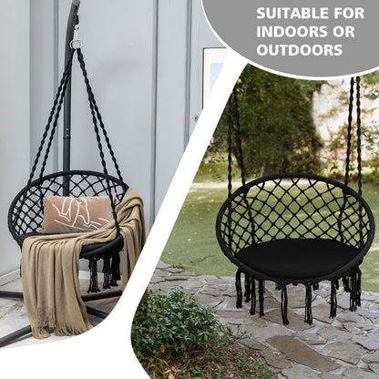 Cushioned Hammock Swing Chair, Black Hammocks at Gallery Canada