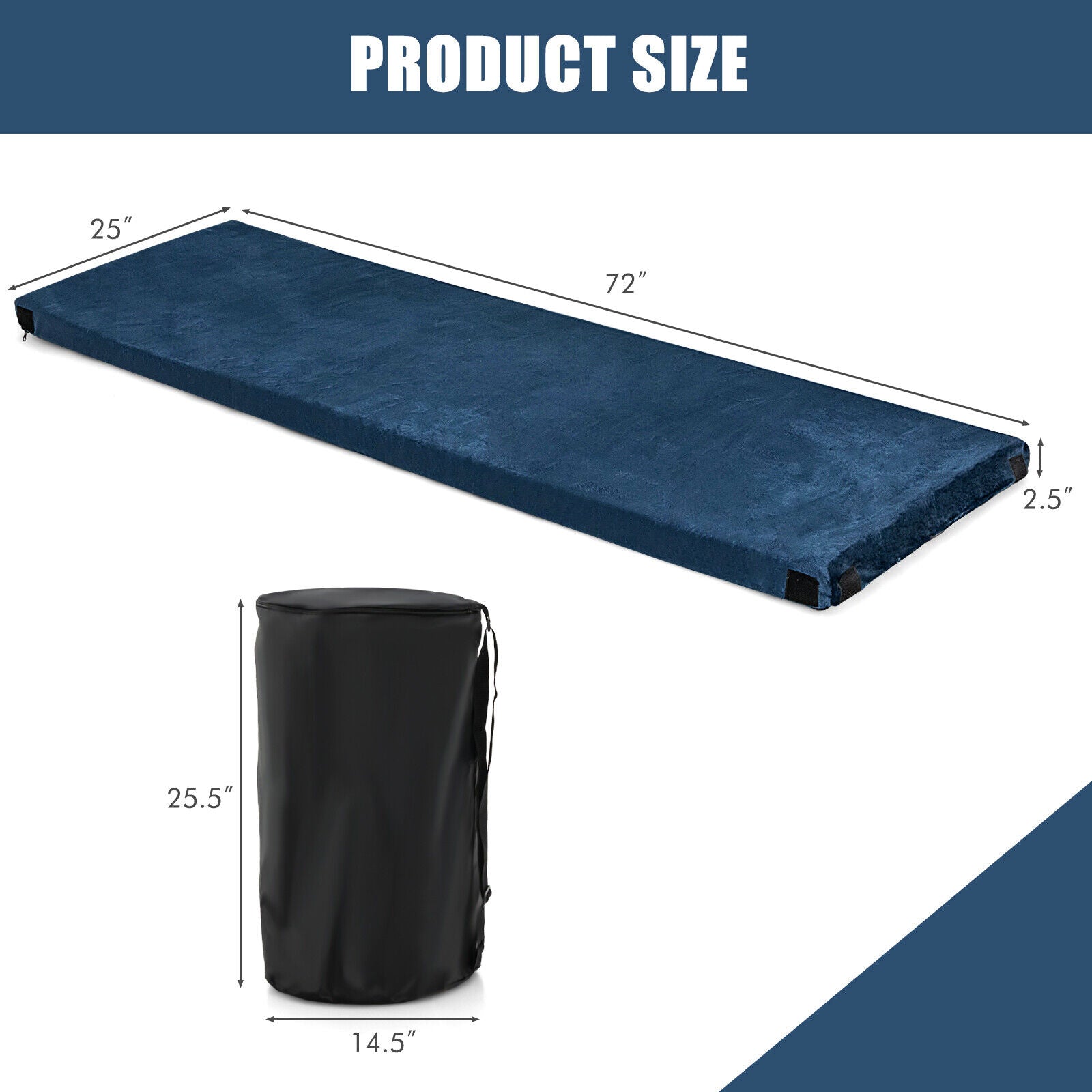 Lightweight Portable Memory Camping Mattress with Carrying Bag, Navy Air Mattresses & Sleeping Bags at Gallery Canada