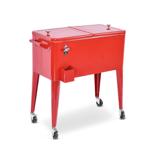 Red Portable Outdoor Patio Cooler Cart, Red - Gallery Canada