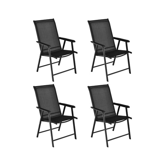 4-Pack Portable Folding Chairs, Outdoor Camping, Black Patio Dining Chairs Black at Gallery Canada