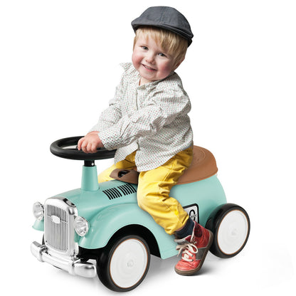 Kids Sit to Stand Vehicle with Working Steering Wheel and Under Seat Storage, Green