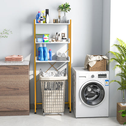 Over The Toilet Storage Rack with Hooks and Adjustable Bottom Bar, White Bathroom Etagere at Gallery Canada
