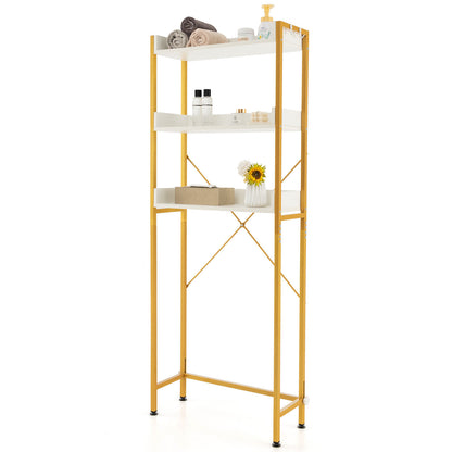Over The Toilet Storage Rack with Hooks and Adjustable Bottom Bar, White Bathroom Etagere at Gallery Canada