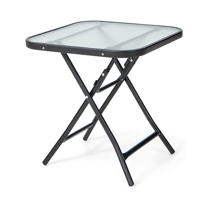 18 Inch Square Patio Bistro Table with Rustproof Frame, Black Patio Coffee Tables at Gallery Canada