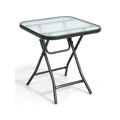18 Inch Square Patio Bistro Table, Rustproof Frame, Black Patio Coffee Tables Black at Gallery Canada