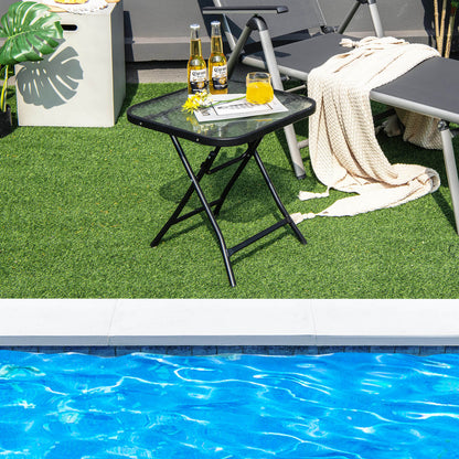 18 Inch Square Patio Bistro Table, Rustproof Frame, Black Patio Coffee Tables at Gallery Canada