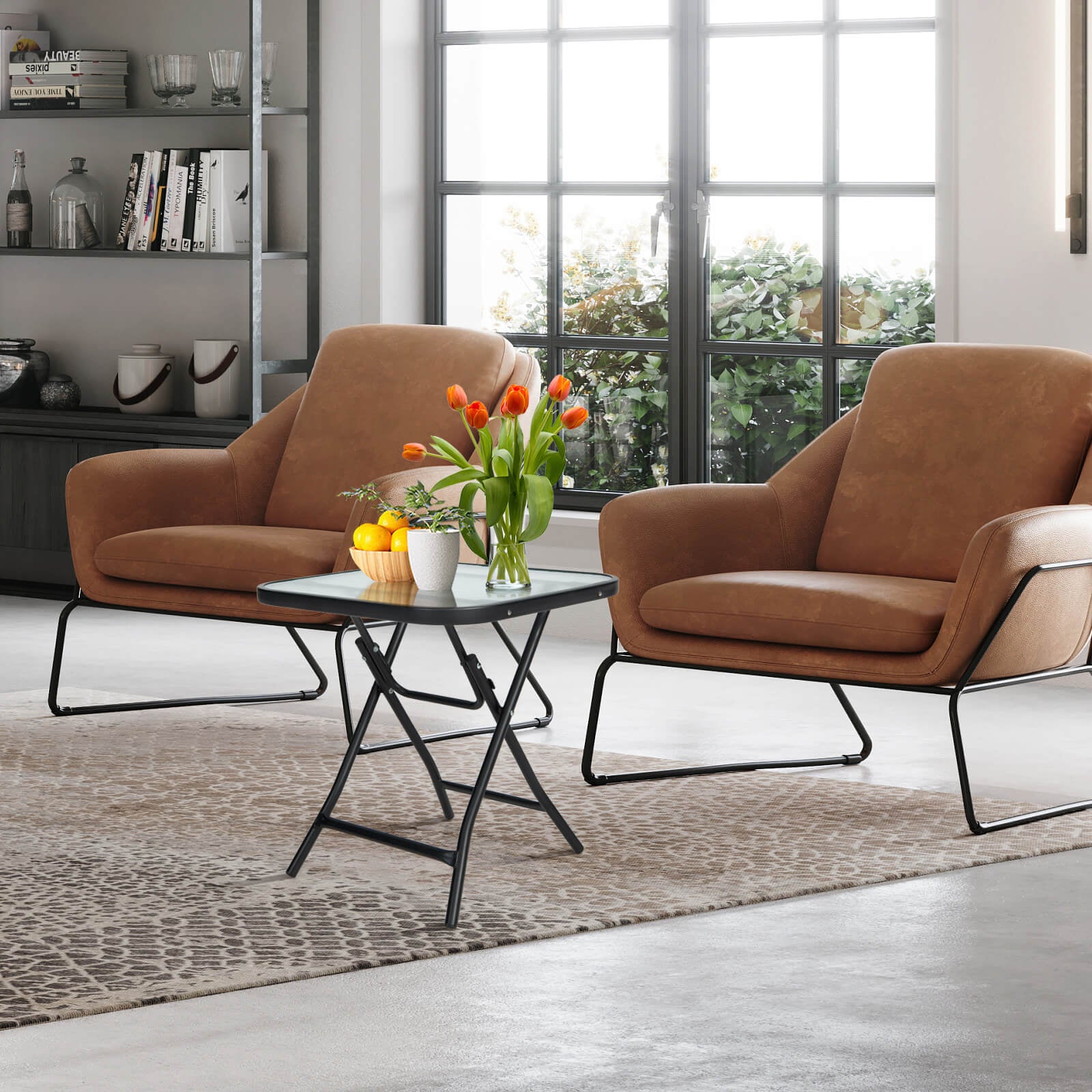 18 Inch Square Patio Bistro Table with Rustproof Frame, Black Patio Coffee Tables at Gallery Canada