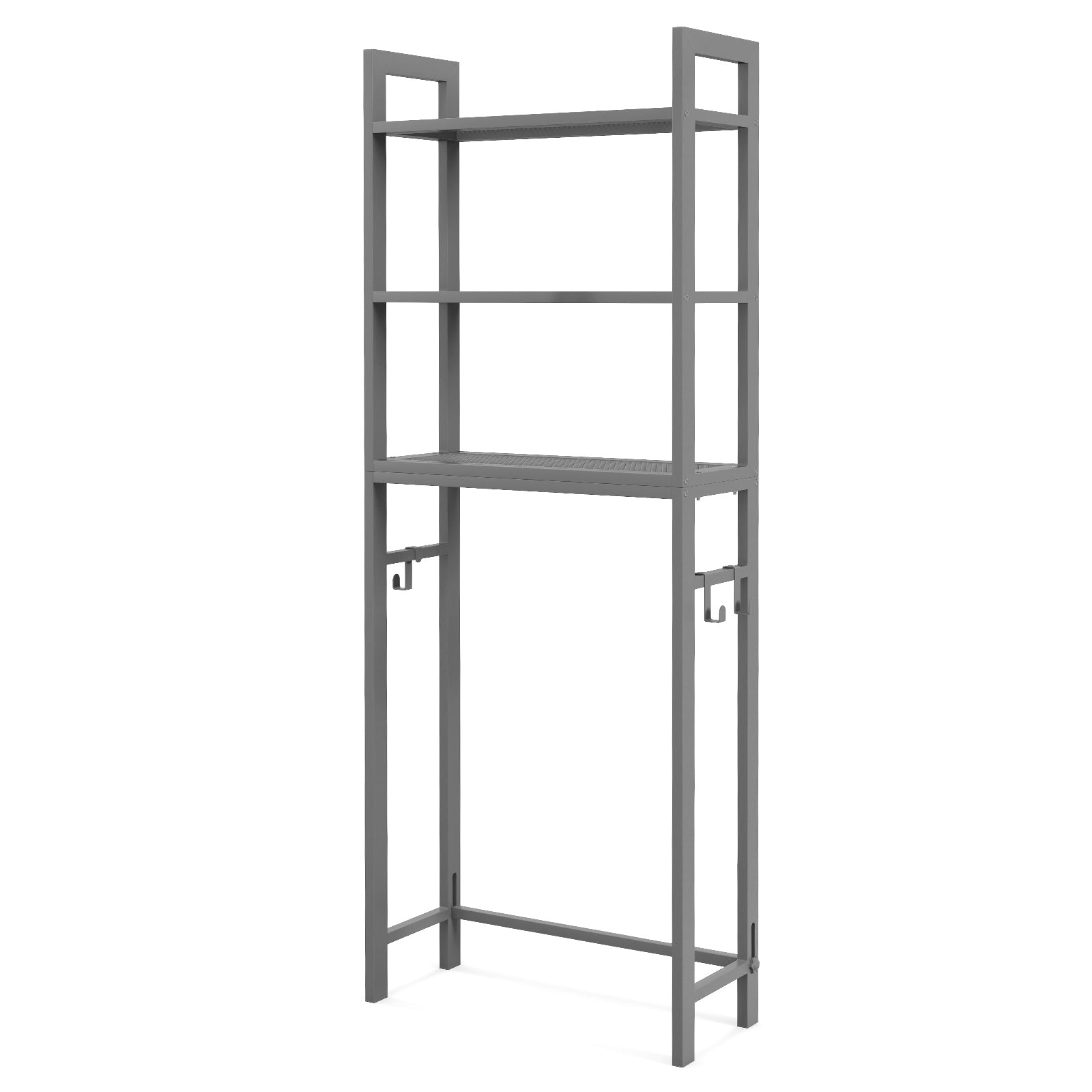 Over-The-Toilet Storage Shelf Space Saving Metal Bathroom Organizer Hooks, Gray Bathroom Etagere Gray at Gallery Canada
